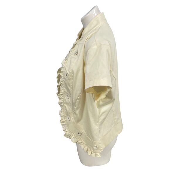 John Paul Richard Blazer Womens XL Ruffle Open Face Jacket Work Cottage Feminine - Picture 11 of 15